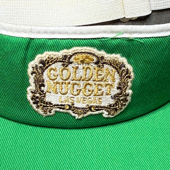 Vintage Golden Nugget Las Vegas Green Visor Adjustable Strap Embroidered Logo - Picture 3 of 5